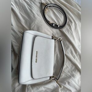 Michael Kors Adjustable Crossbody White Gold